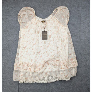 Amanti Blouse Women Large Cottage Whimsical Garden Fairy Homestead Etherial Silk